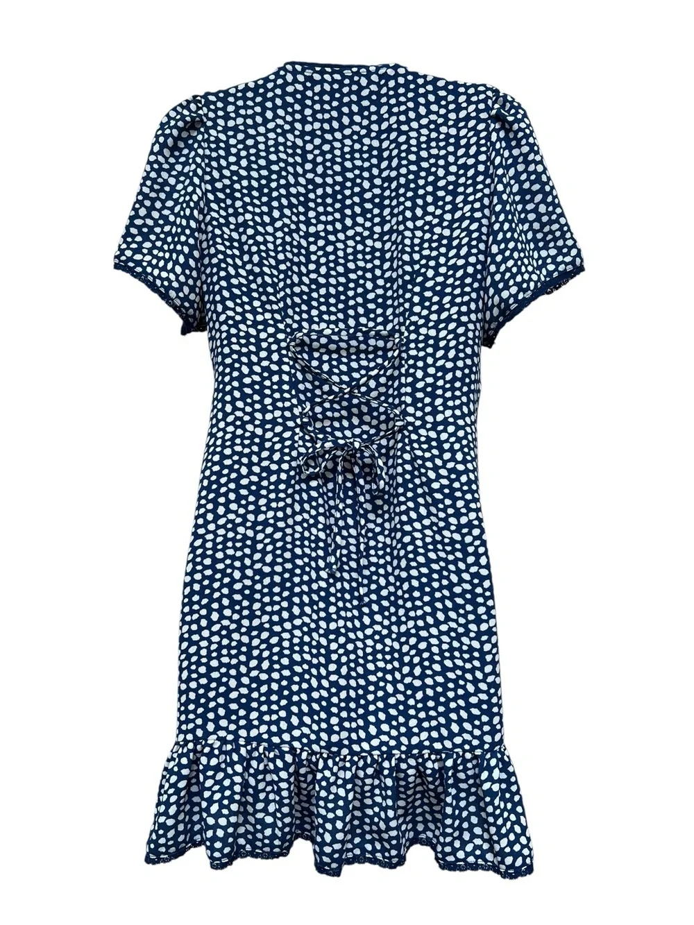 Urban Outfitters Blue White Speckled Babydoll Mini Dress Small